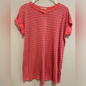 Fresh Laundry Thin Oversized Striped Tee Shirt Size S